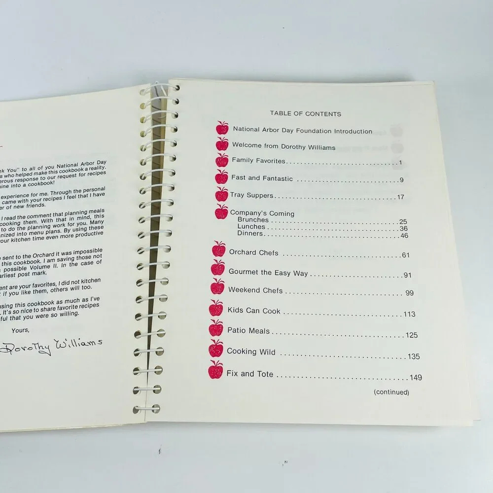 J. Sterling Morton Orchard & Tree Farm Spiral Cookbook 1987 Arbor Day Nebraska